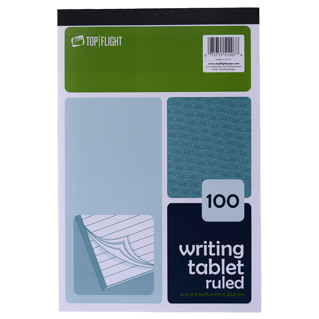 TOP FLIGHT WRITING TABLET 6INX9IN 100P