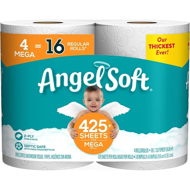 ANGEL SOFT BATHROOM TISSUE MEGA 4P