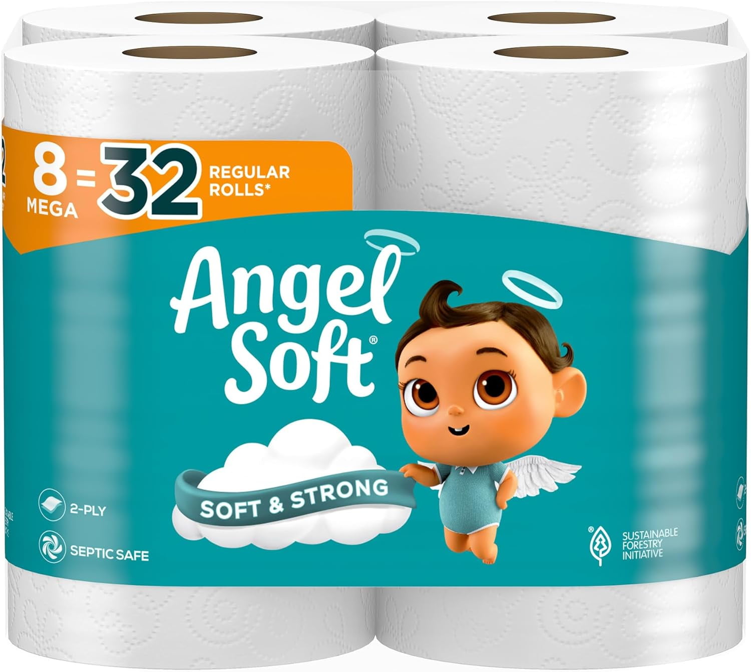 ANGEL SOFT BATHROOM TISSUE MEGA 8P