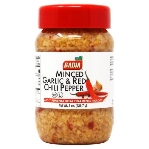 BADIA MINCED GARLIC & RED CHILI PEPPER 8OZ