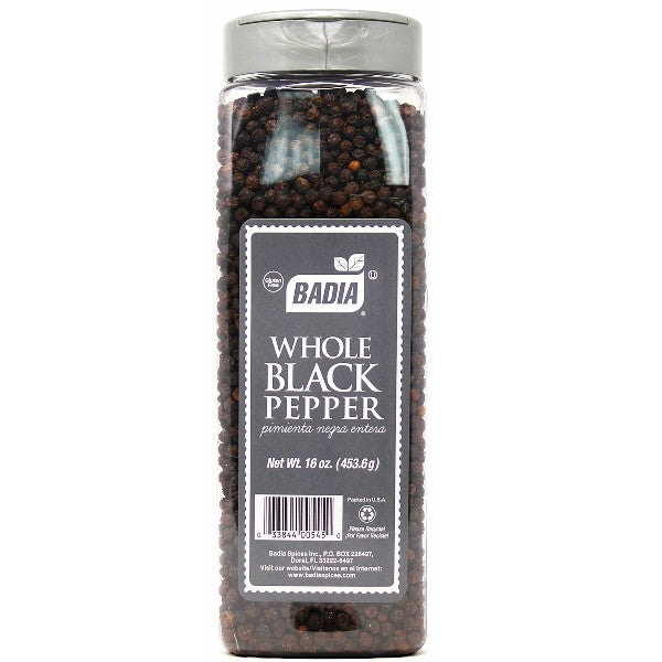 BADIA WHOLE BLACK PEPPER 16OZ