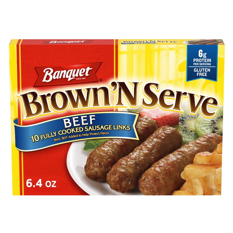 BANQUET SAUSAGE LINKS BEEF 6.4OZ