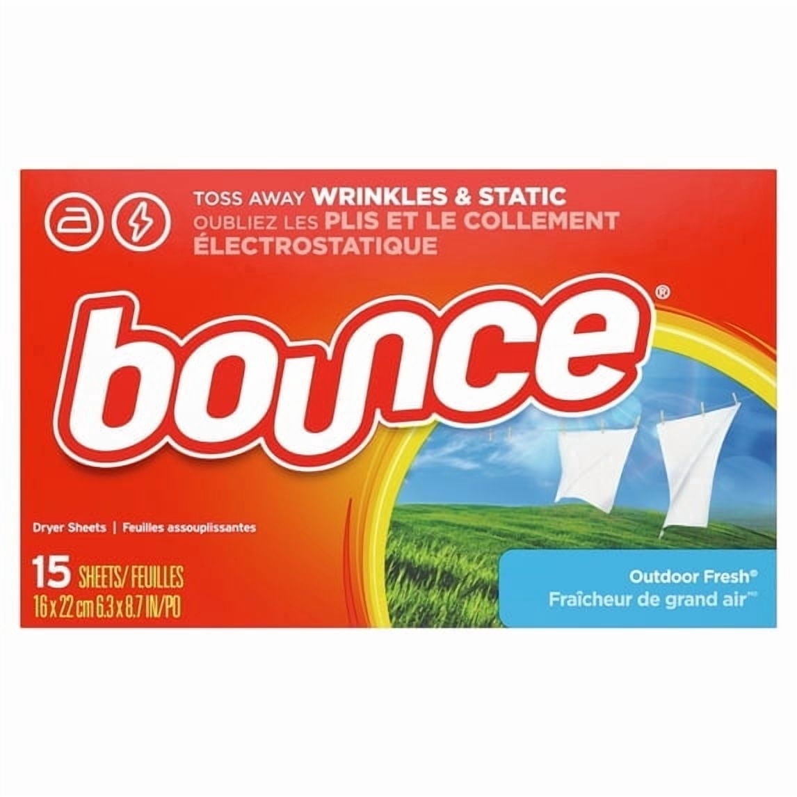 BOUNCE FABRIC SOFTENER SHEETS 15P