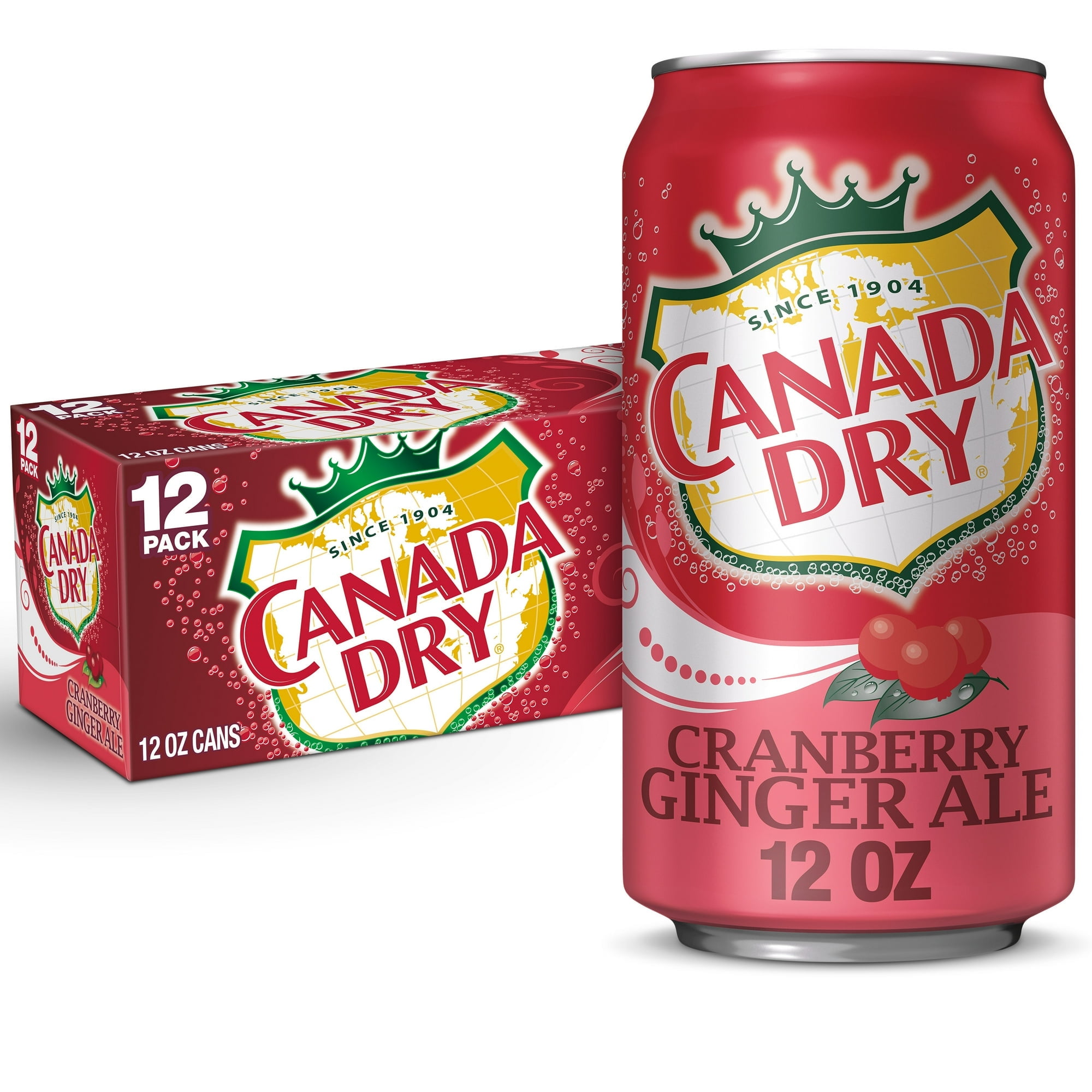 CANADA DRY CAFFEINE FREE GINGER ALE CRANBERRY 12P
