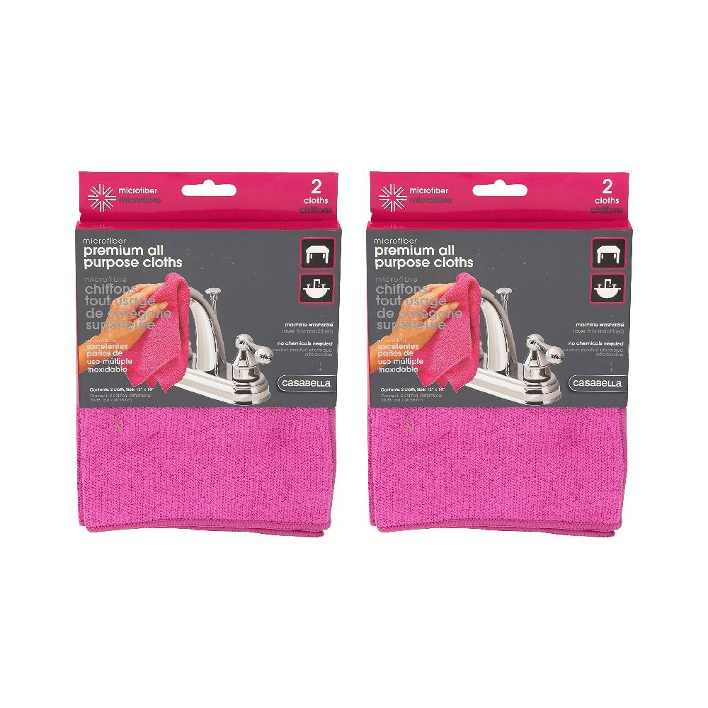 CASABELLA MICROFIBER CLOTHS 12IN X 14IN 2P