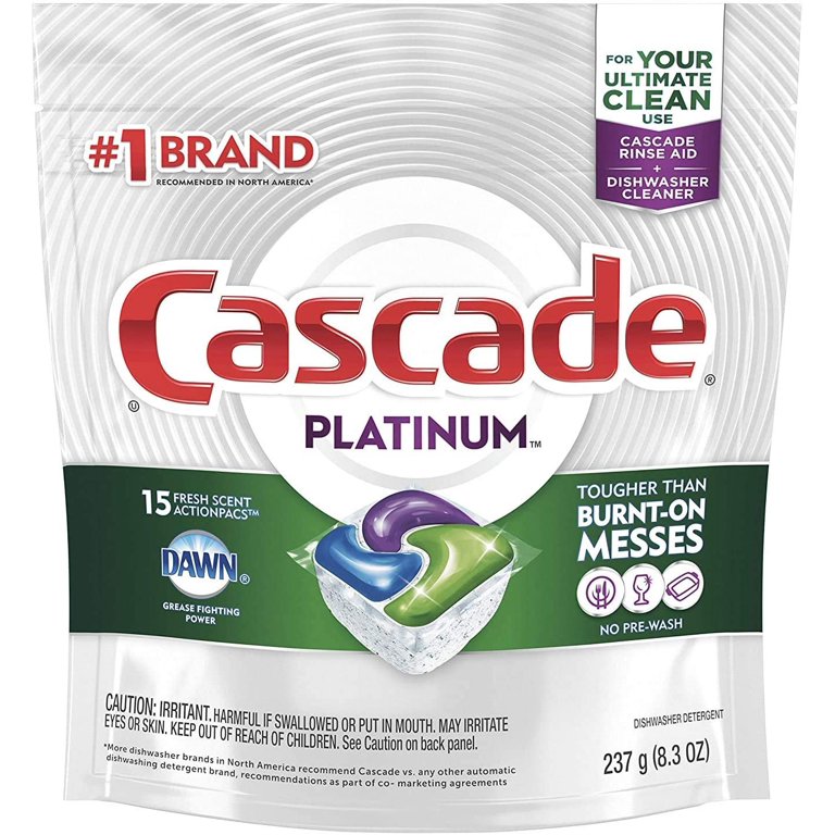 CASCADE DISHWASHER DETERGENT PODS 15P 8.3OZ