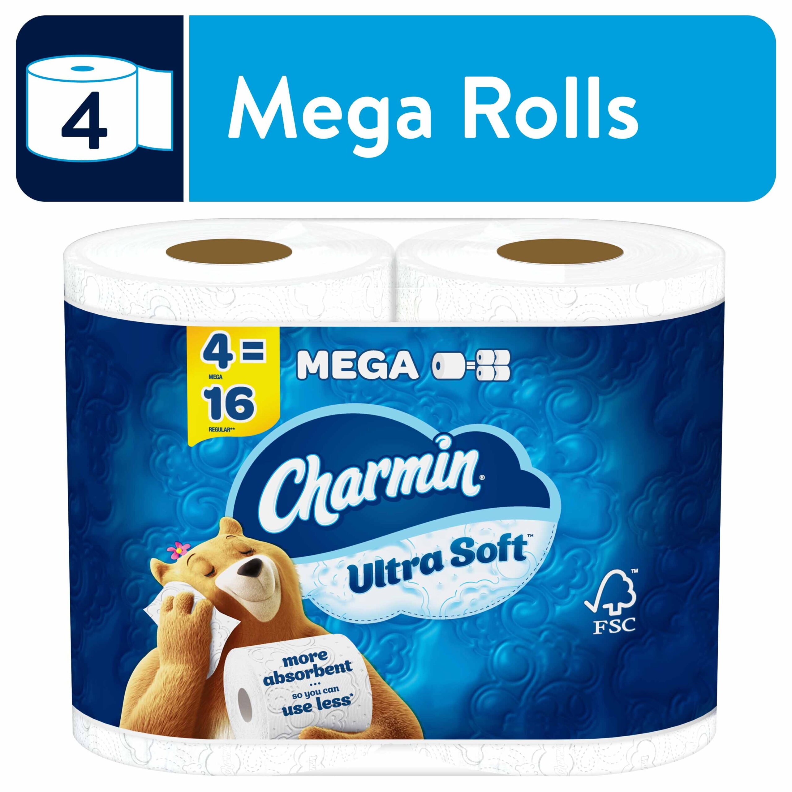 CHARMIN BATHROOM TISSUE ULTRA SOFT MEGA 4P