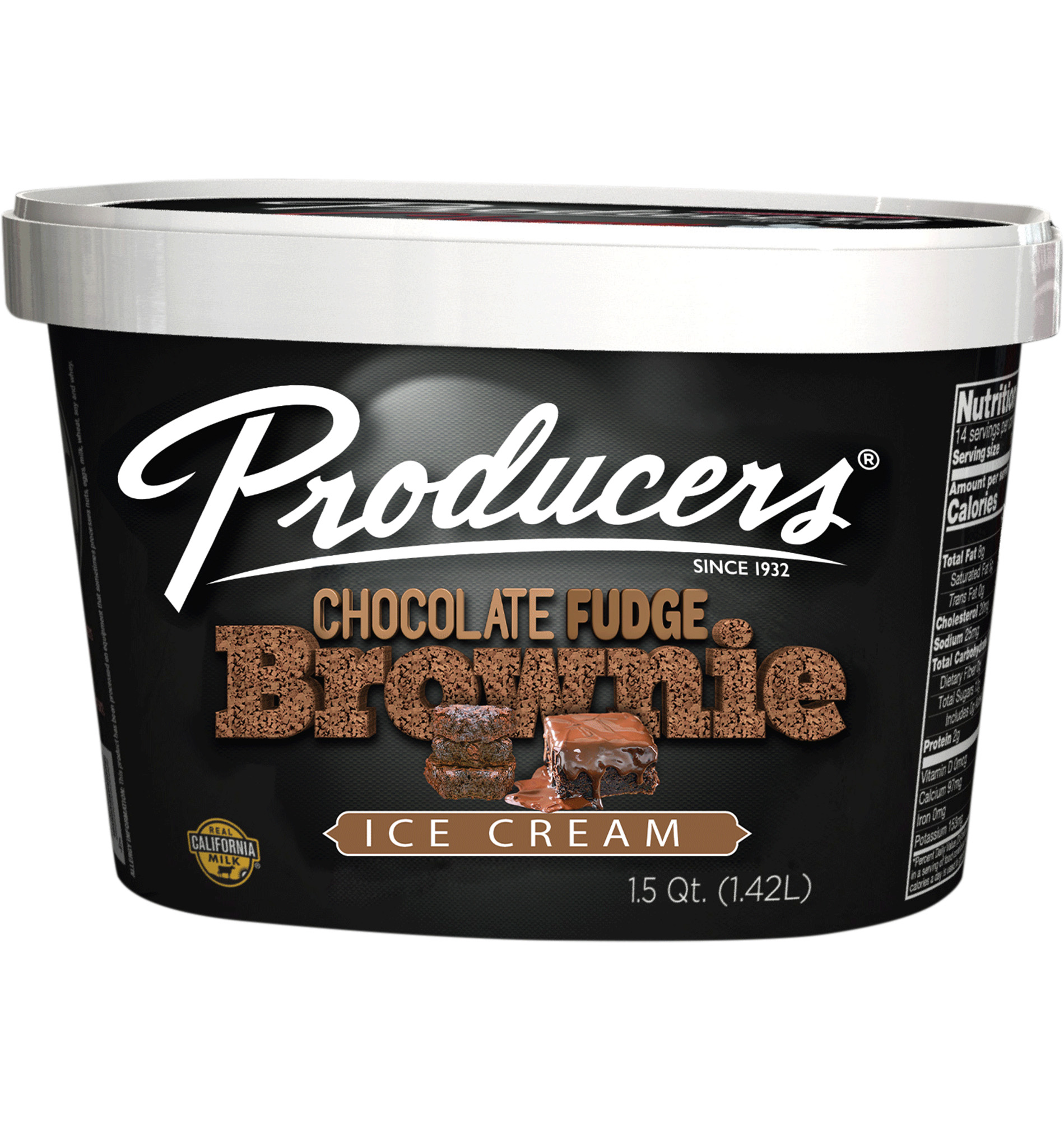 PRODUCERS ICE CREAM CHOCOLATE FUDGE BROWNIE 1.5QT