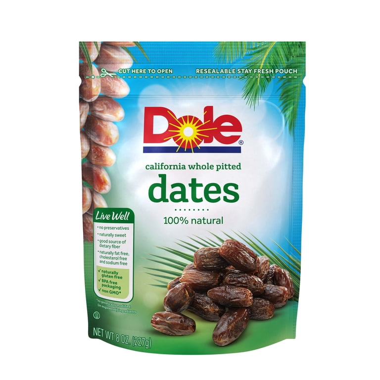 DOLE CALIFORNIA WHOLE PITTED DATES 8OZ