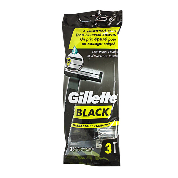 GILLETTE BLACK RAZORS 3P
