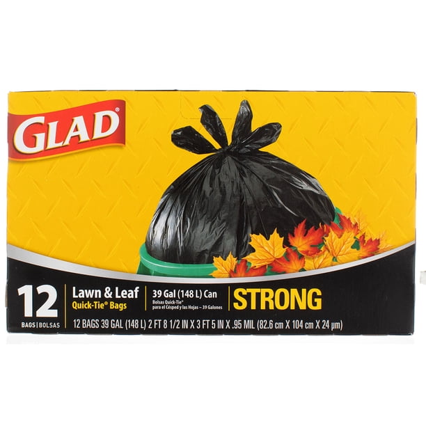 GLAD LAWN & LEAF QUICK TIE BAGS 12P