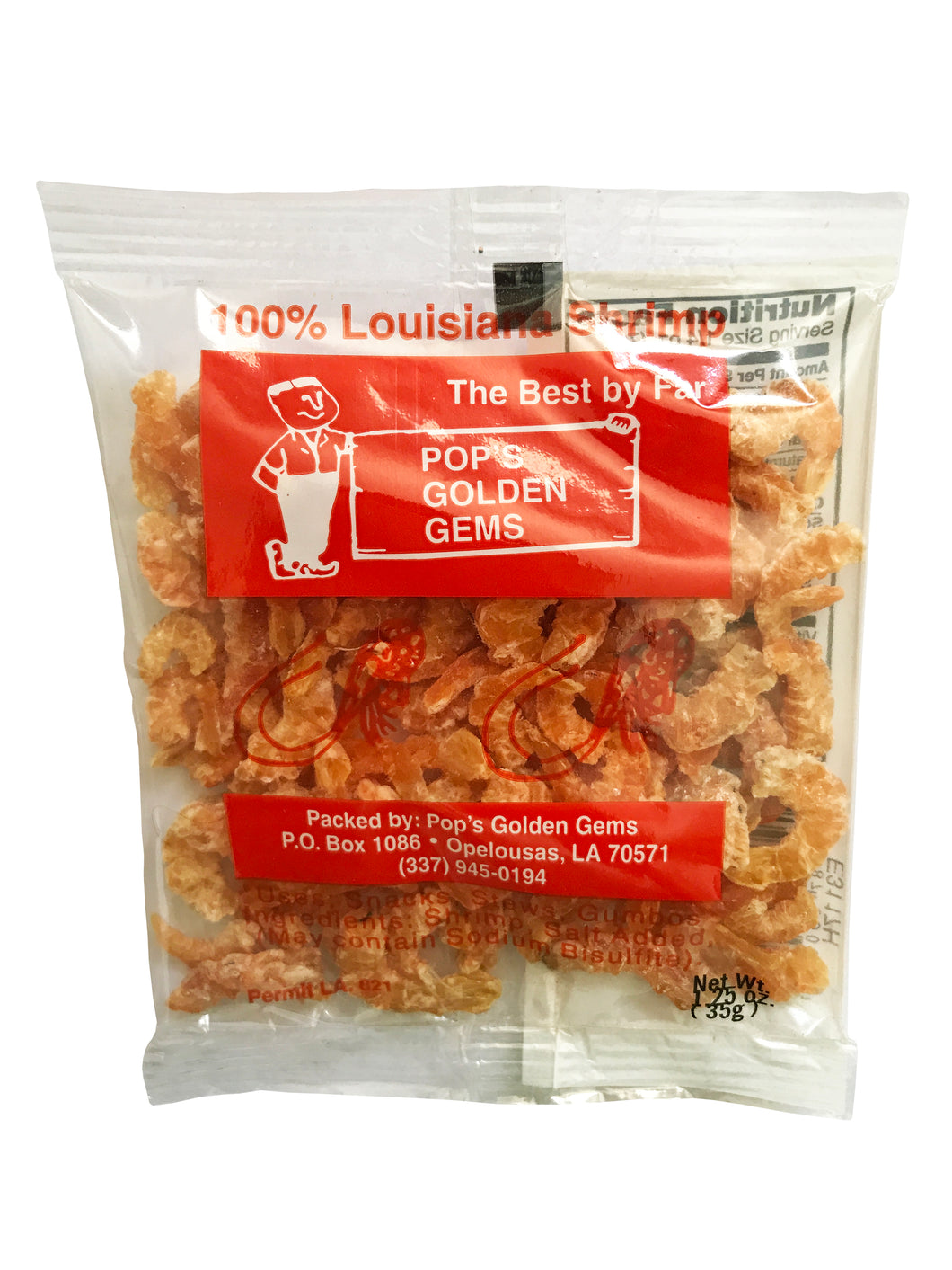 POPS GOLDEN GEMS DRIED SHRIMP 1OZ