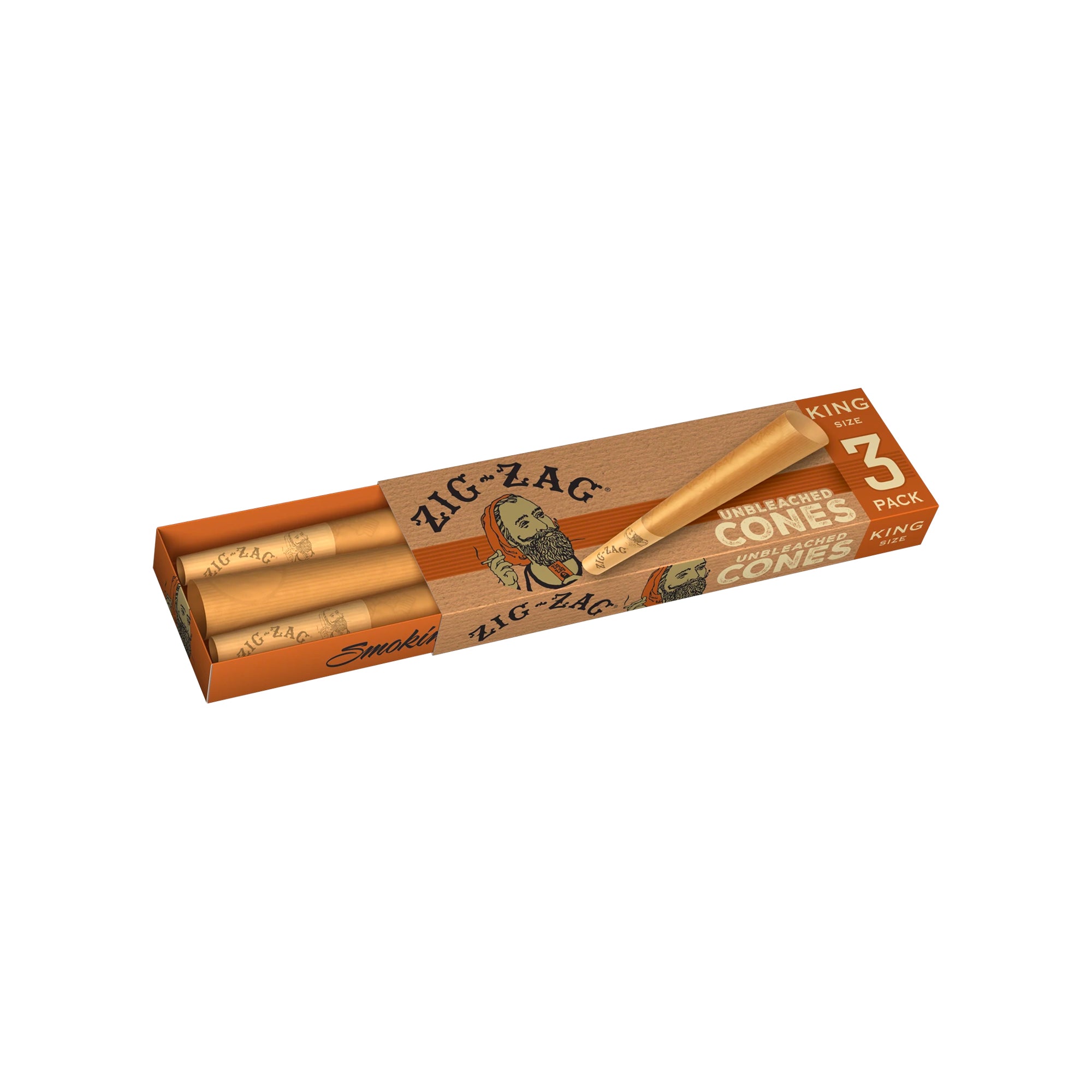 ZIG ZAG UNBLEACHED CONES KING SIZE 3P