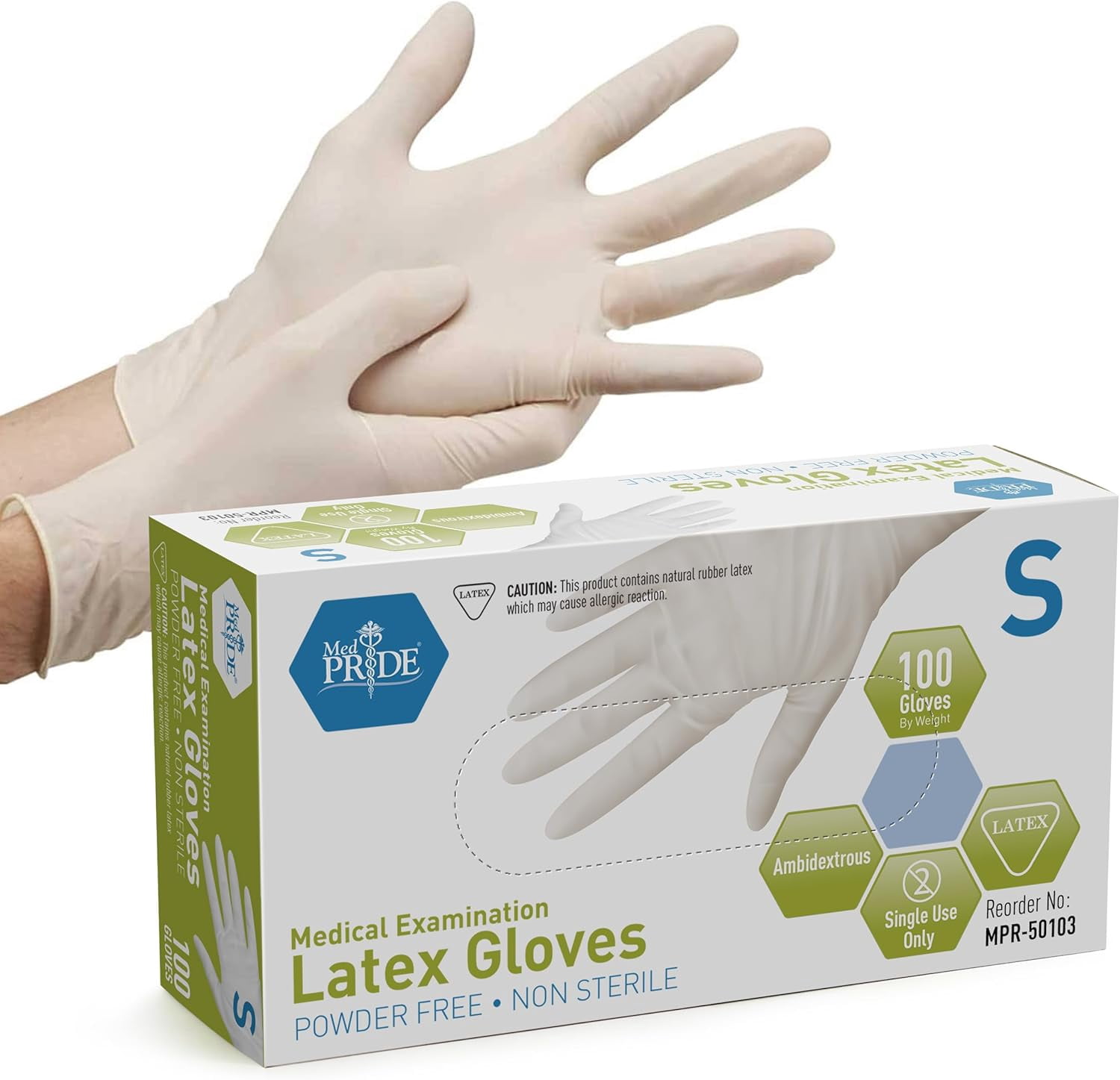 DURABLE LATEX GLOVES SMALL 100P