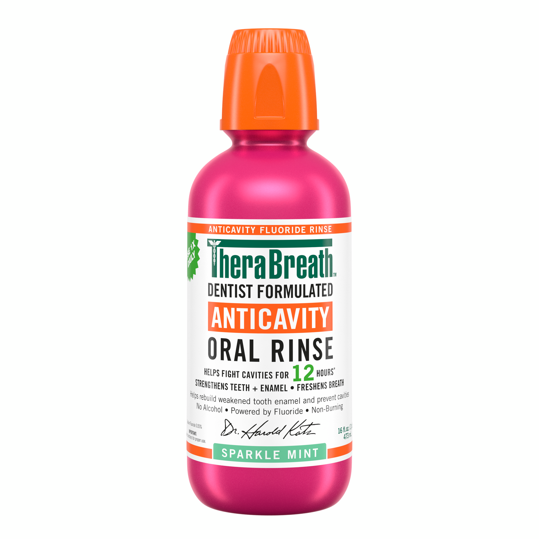 THERABREATH ORAL RINSE ANTICAVITY SPARKLE MINT 16O