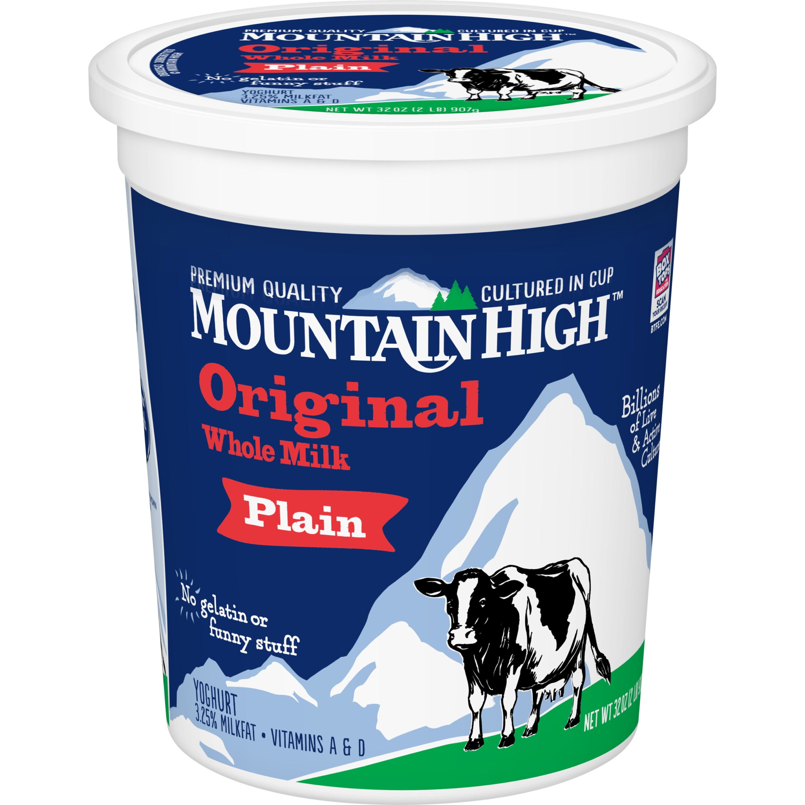 MOUNTAIN HIGH YOGHURT WHOLE PLAIN 32OZ