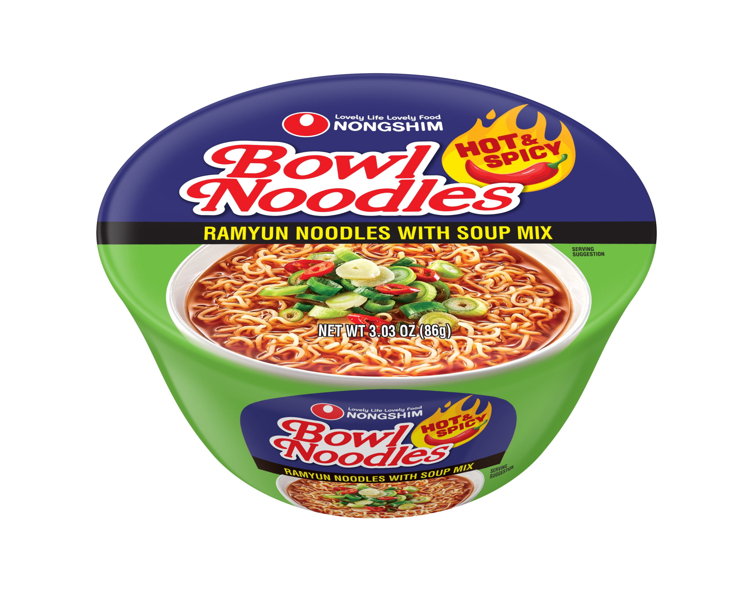 NONGSHIM BOWL NOODLES HOT & SPICY 3.03OZ