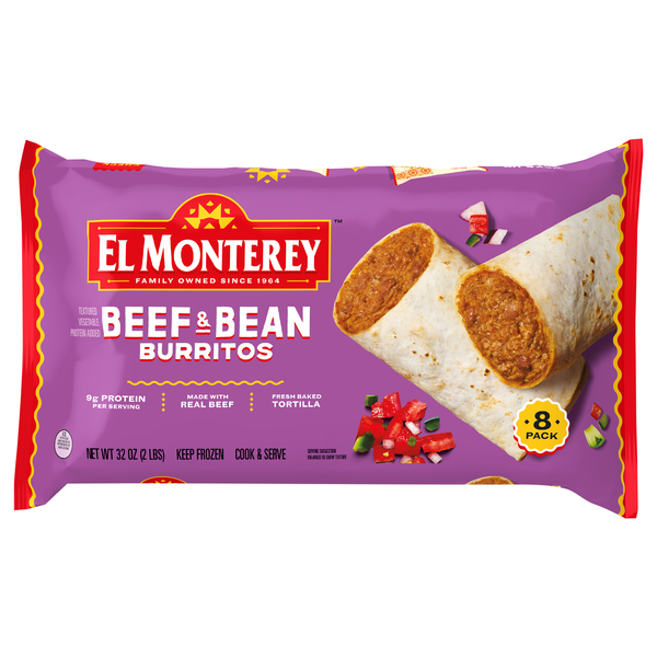 EL MONTEREY BEEF & BEAN BURRITOS 32OZ