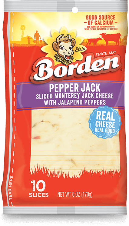 BORDEN PEPPER JACK SLICED MONTEREY JACK CHEESE