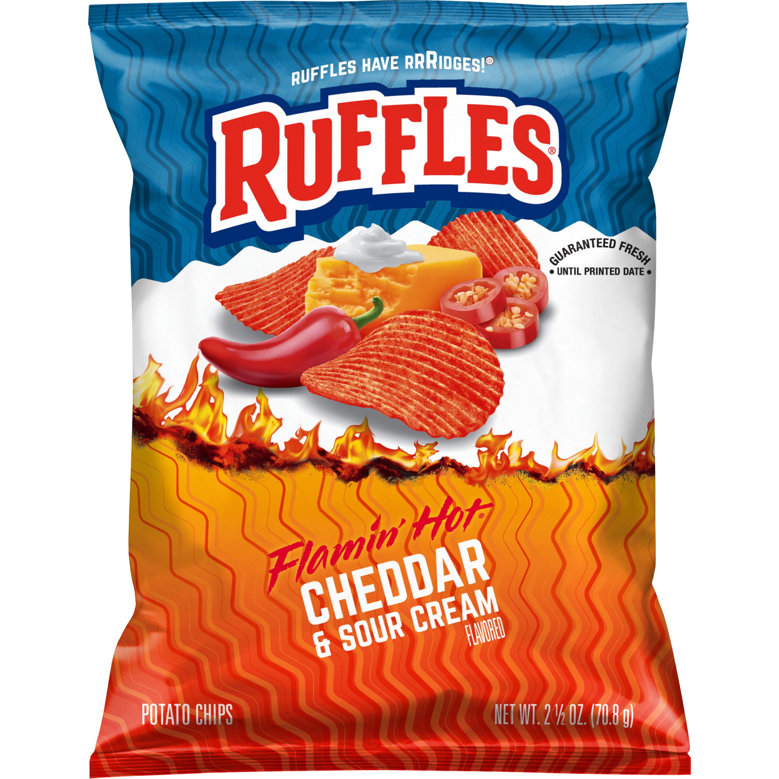 RUFFLES CHEDDAR & SOUR CREAM FLAMIN HOT 2.25OZ