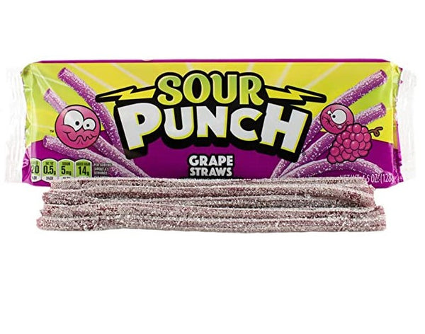 SOUR PUNCH GRAPE STRAWS 2OZ