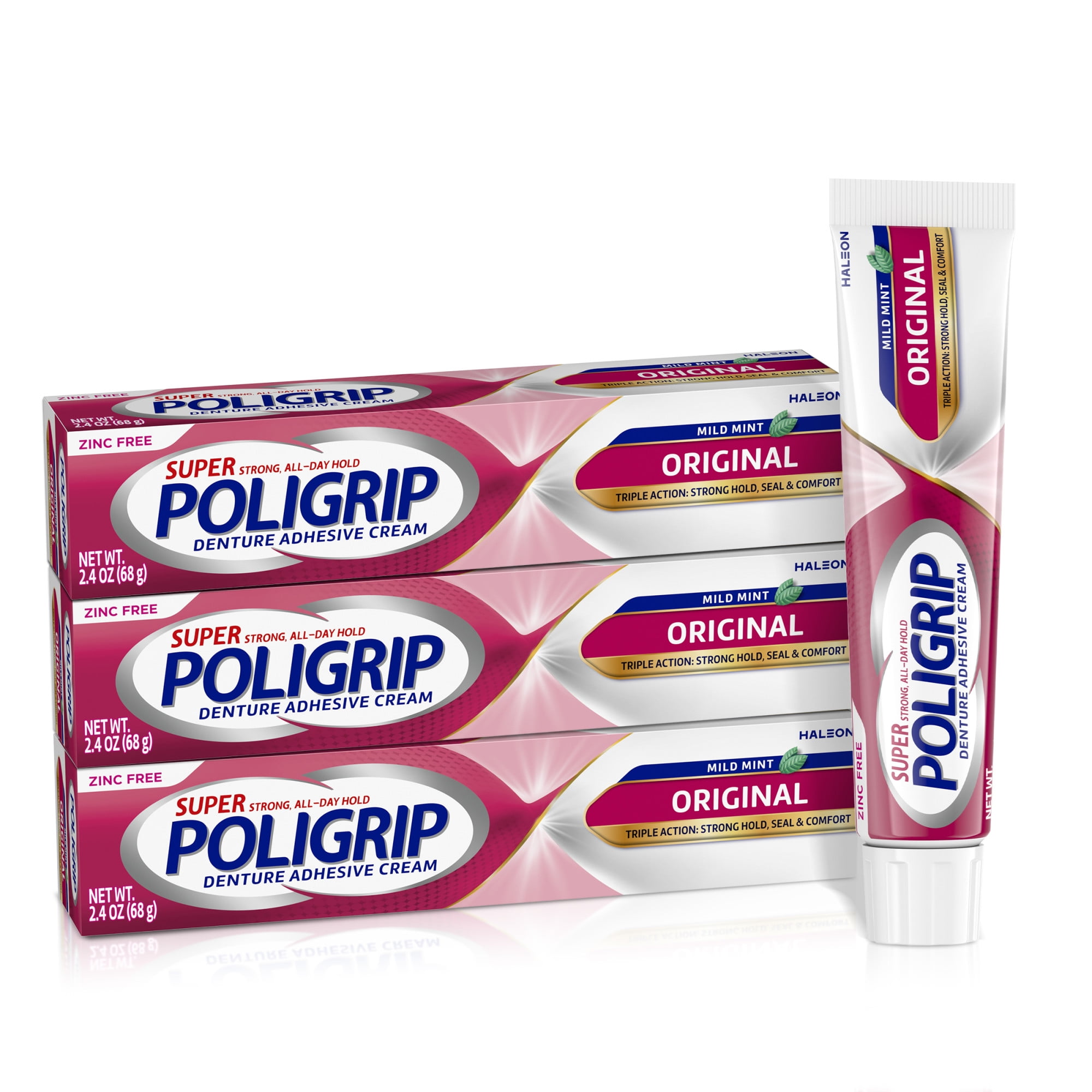 POLIGRIP DENTURE ADHESIVE CREAM ORIGINAL 2.4OZ