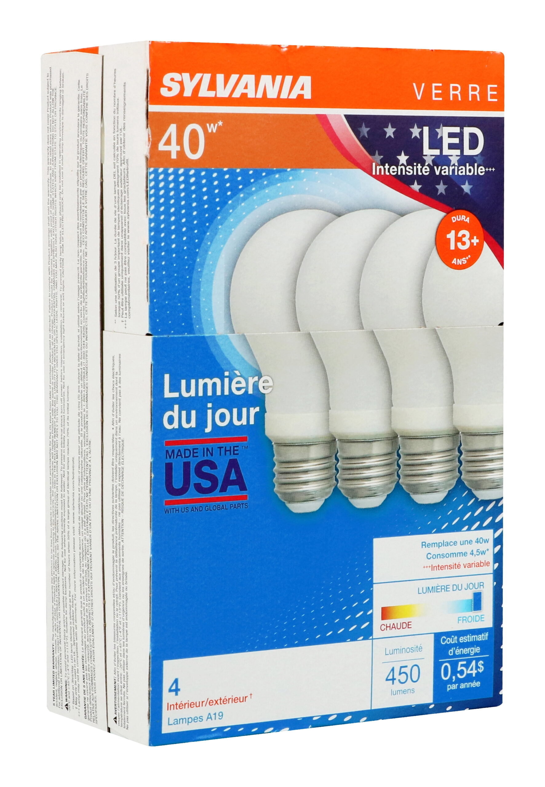 SYLVANIA LIGHTBULB DAYLIGHT 60W 4P