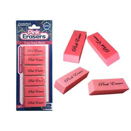 FAMILY MAID PINK ERASERS 6P