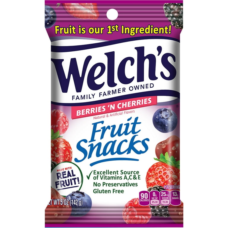 WELCHS FRUIT SNACKS BERRIES N CHERRIES 5