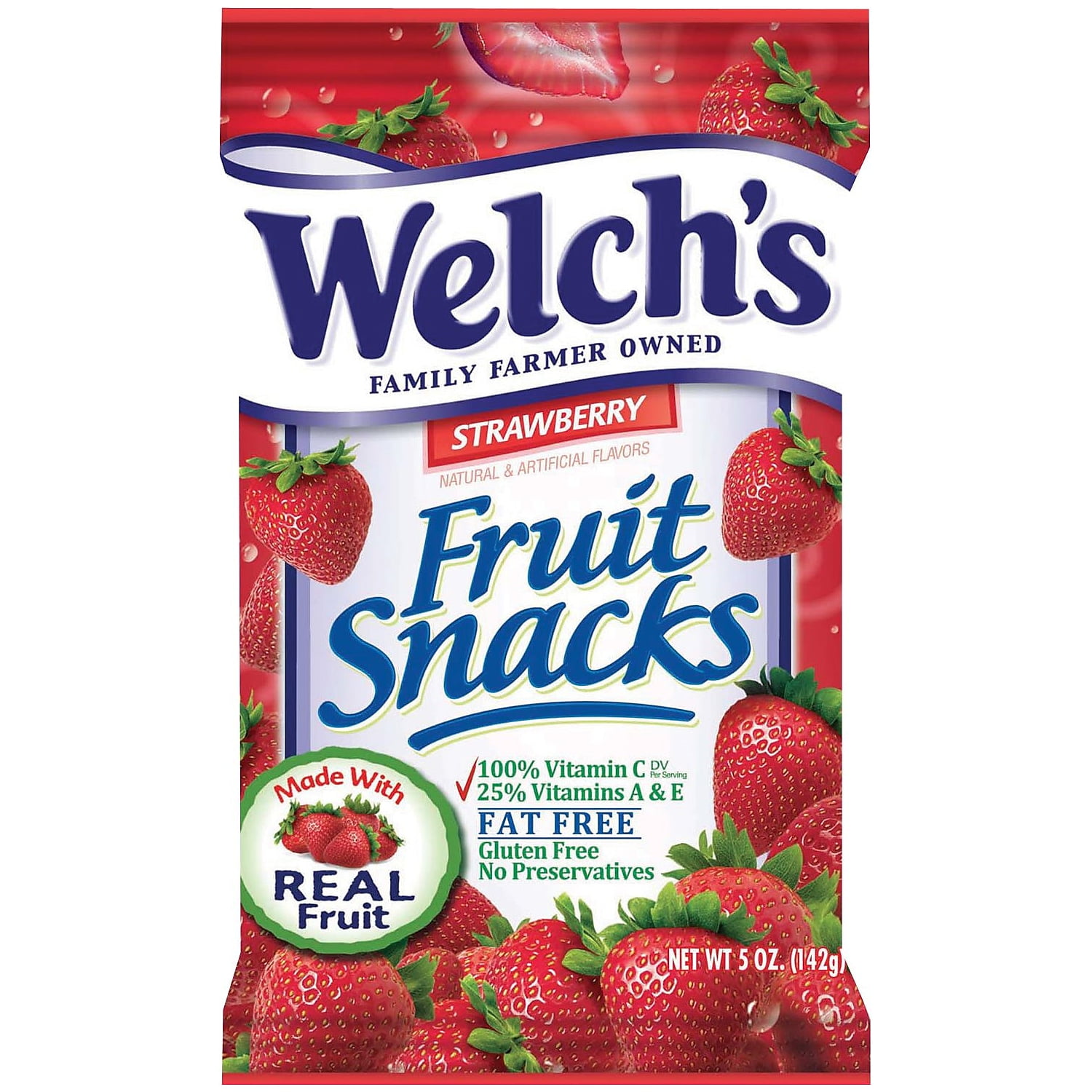 WELCHS FRUIT SNACKS STRAWBERRIES 5OZ