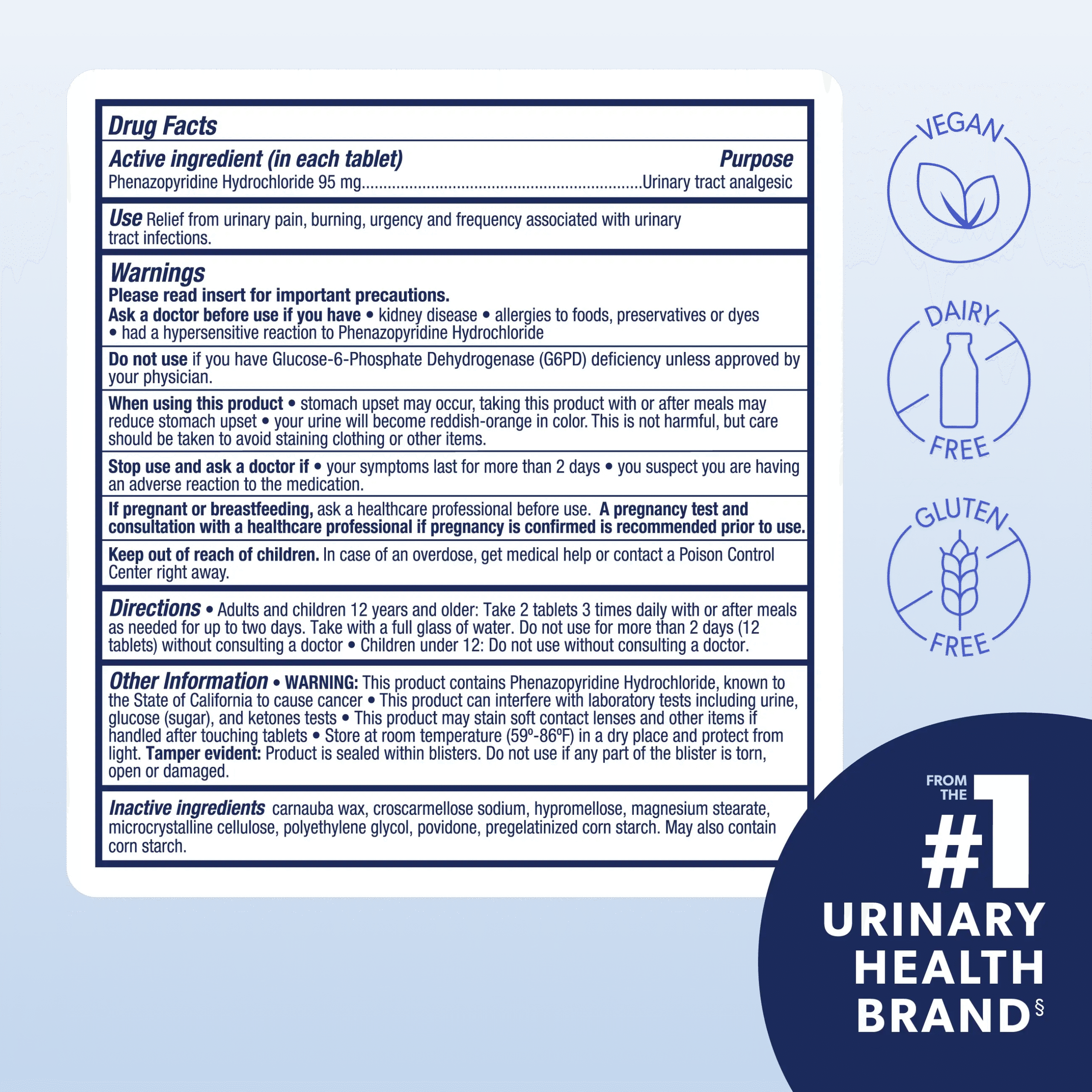 AZO URINARY PAIN RELIEF TABLE