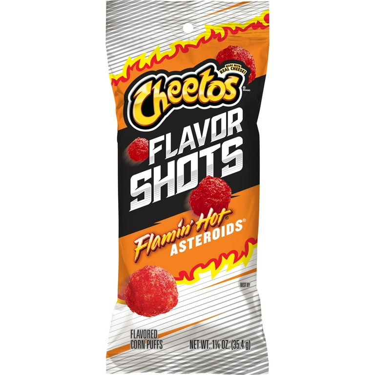 CHEETOS FLAVOR SHOTS ASTEROIDS FLAMIN HOT 1.25OZ