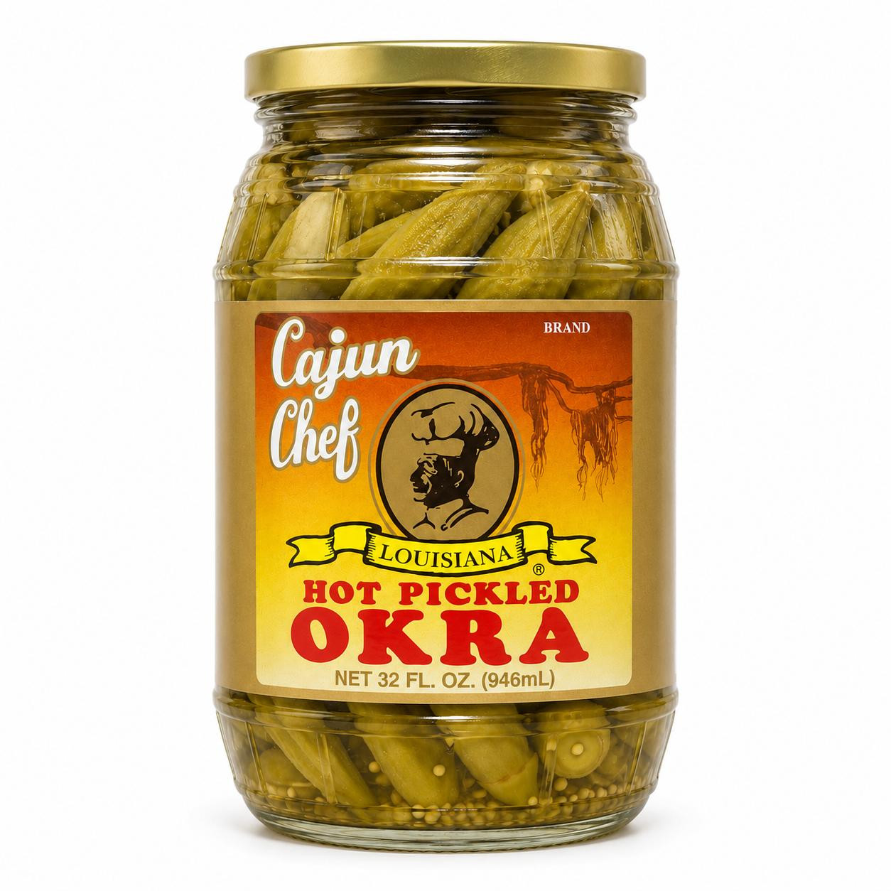 CAJUN CHEF HOT PICKLED OKRA 32OZ