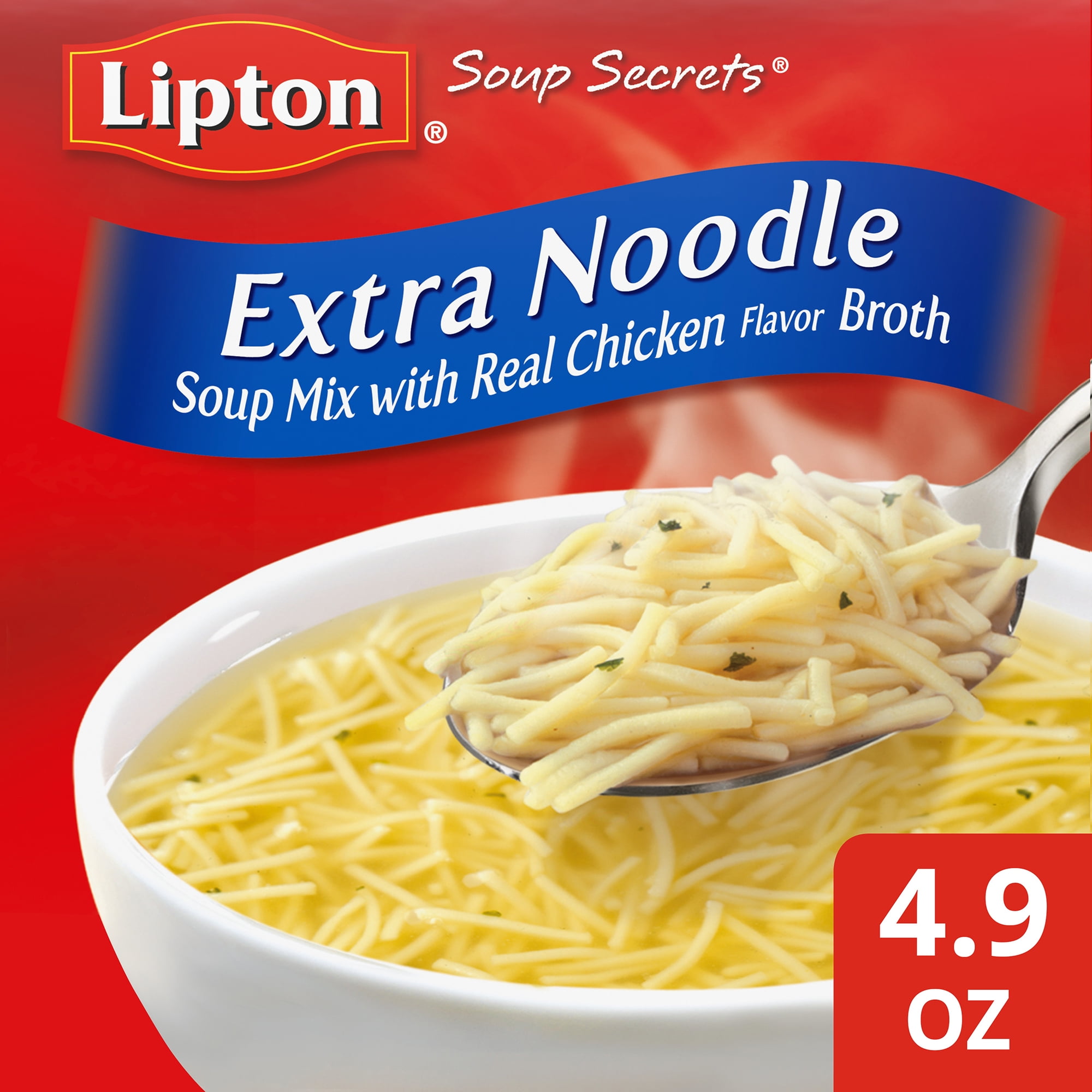 LIPTON EXTRA NOODLE SOUP MIX CHICKEN BROTH 4.9OZ