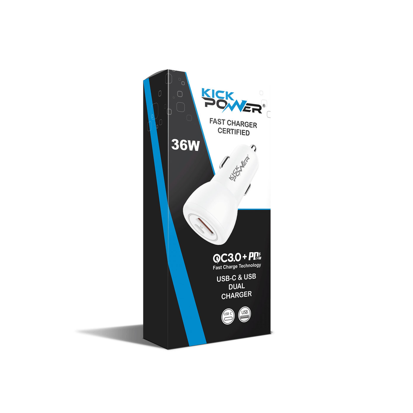 KICK POWER USB C & USB CAR CHARGER