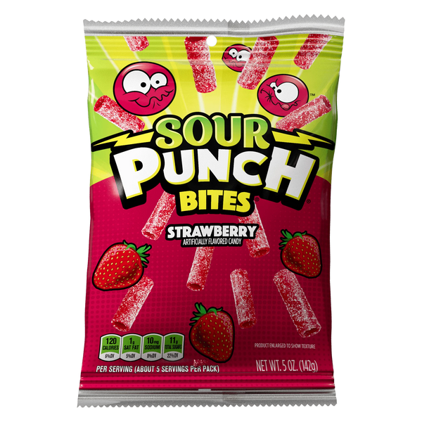 SOUR PUNCH BITES STRAWBERRY 5OZ