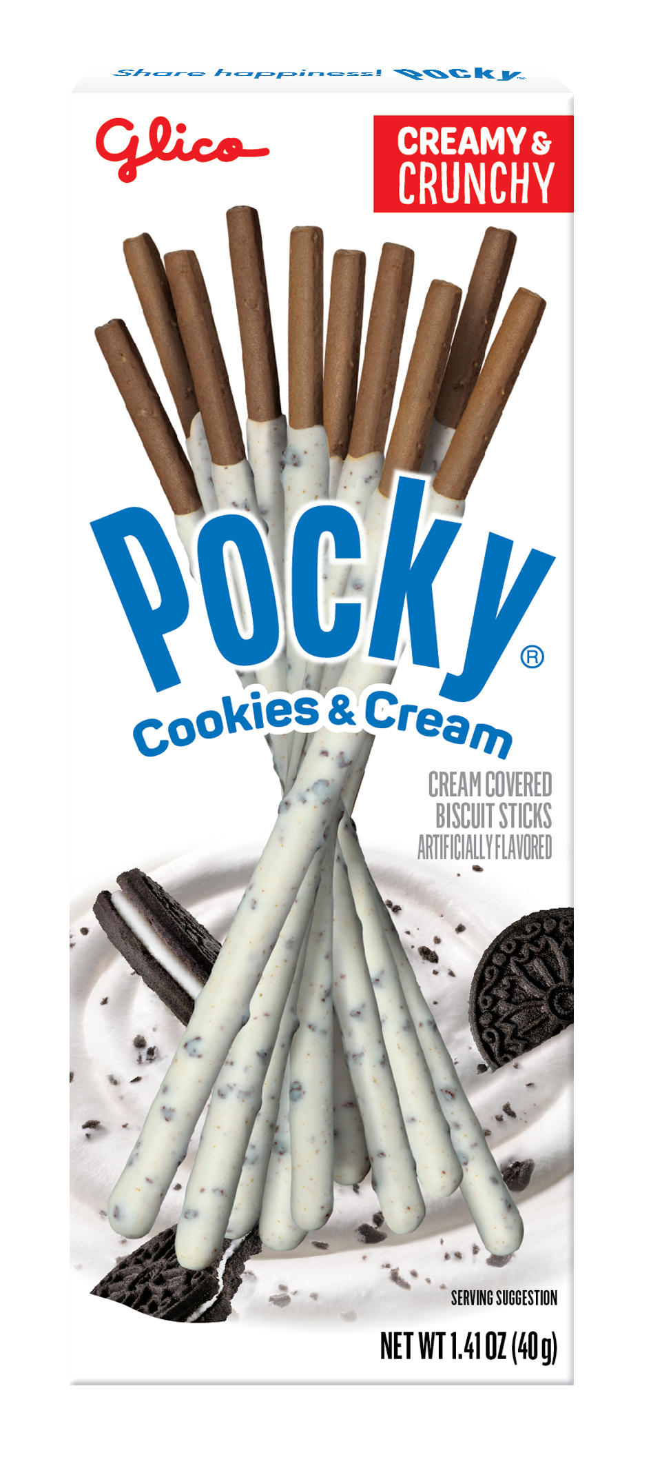 GLICO POCKY COOKIES & CREAM 1.41OZ