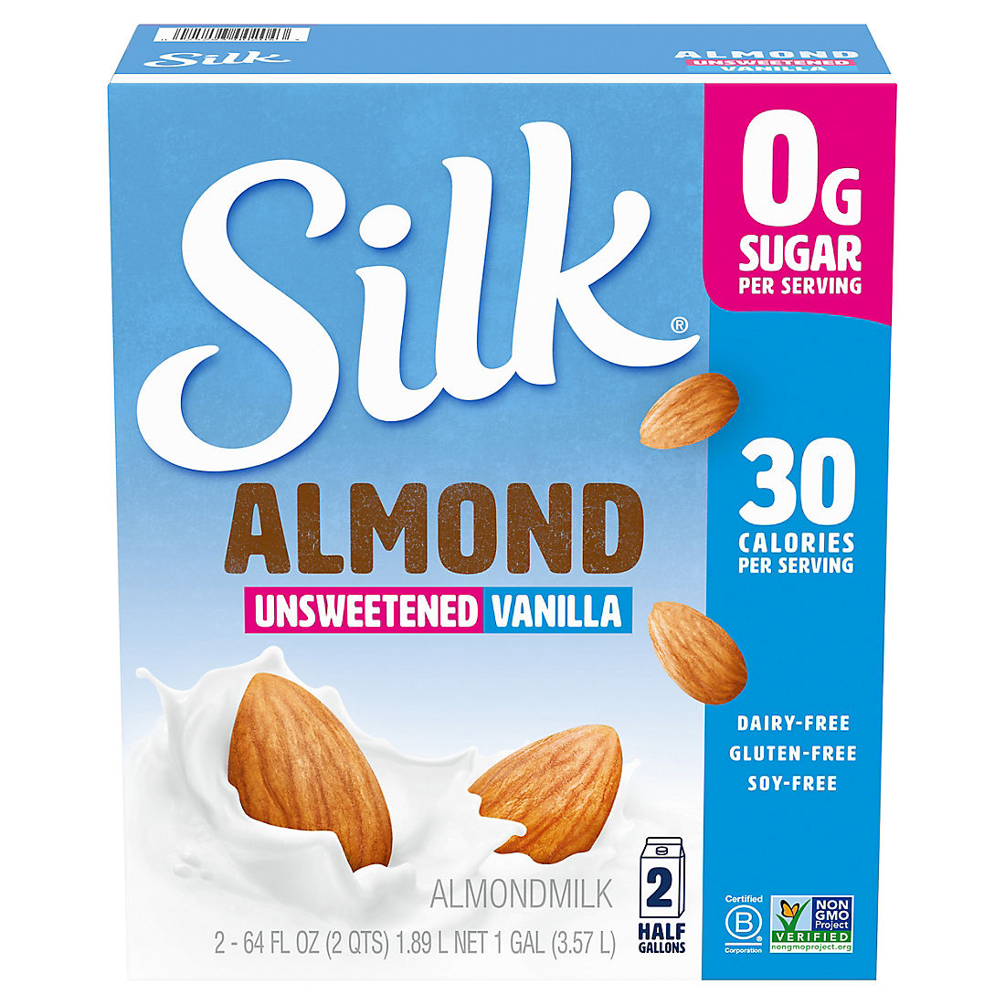 SILK ALMOND UNSWEET VANILLA 64OZ