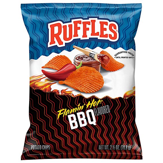 RUFFLES FLAMIN HOT BBQ 2.5OZ