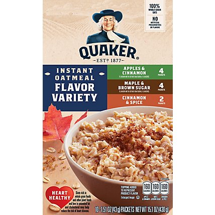 QUAKER INSTANT OATMEAL FLAVOR VARIETY 10