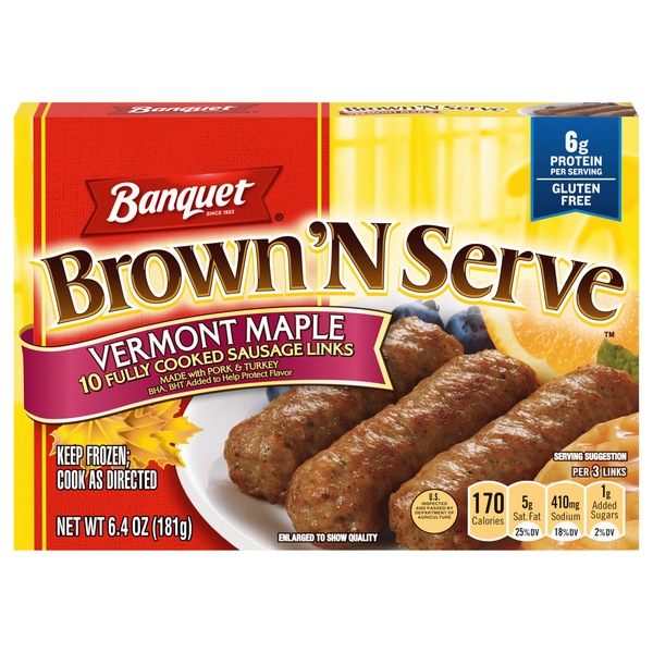 BANQUET SAUSAGE LINKS VERMONT MAPLE 10P