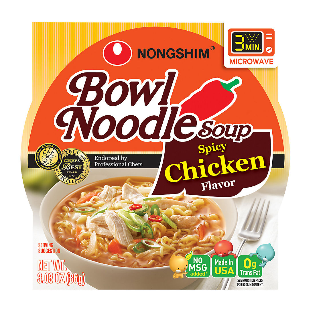 NONGSHIM BOWL NOODLES SPICY CHICKEN