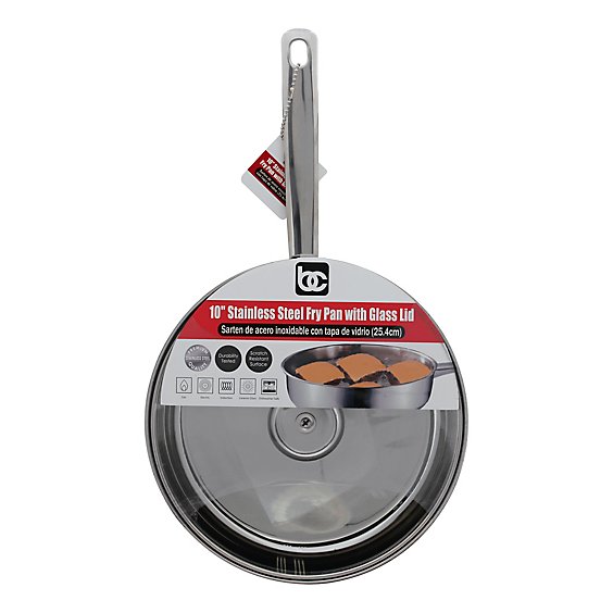 BENE CASA FRY PAN WITH GLASS LID 10INCH