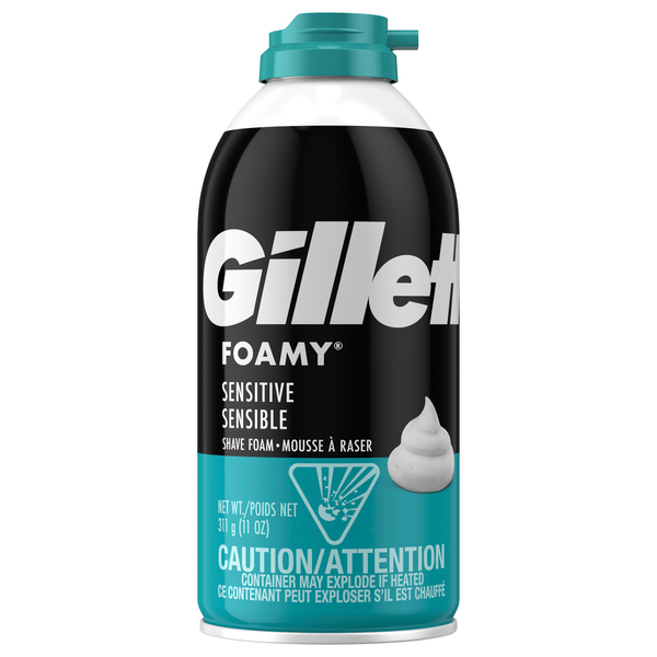 GILLETTE FOAMY SENSITIVE SENSIBLE SHAVE FOAM 11OZ