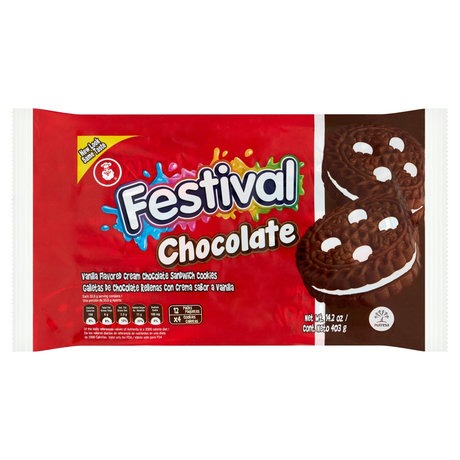FESTIVAL VANILLA CHOCOLATE COOKIES 12 OZ