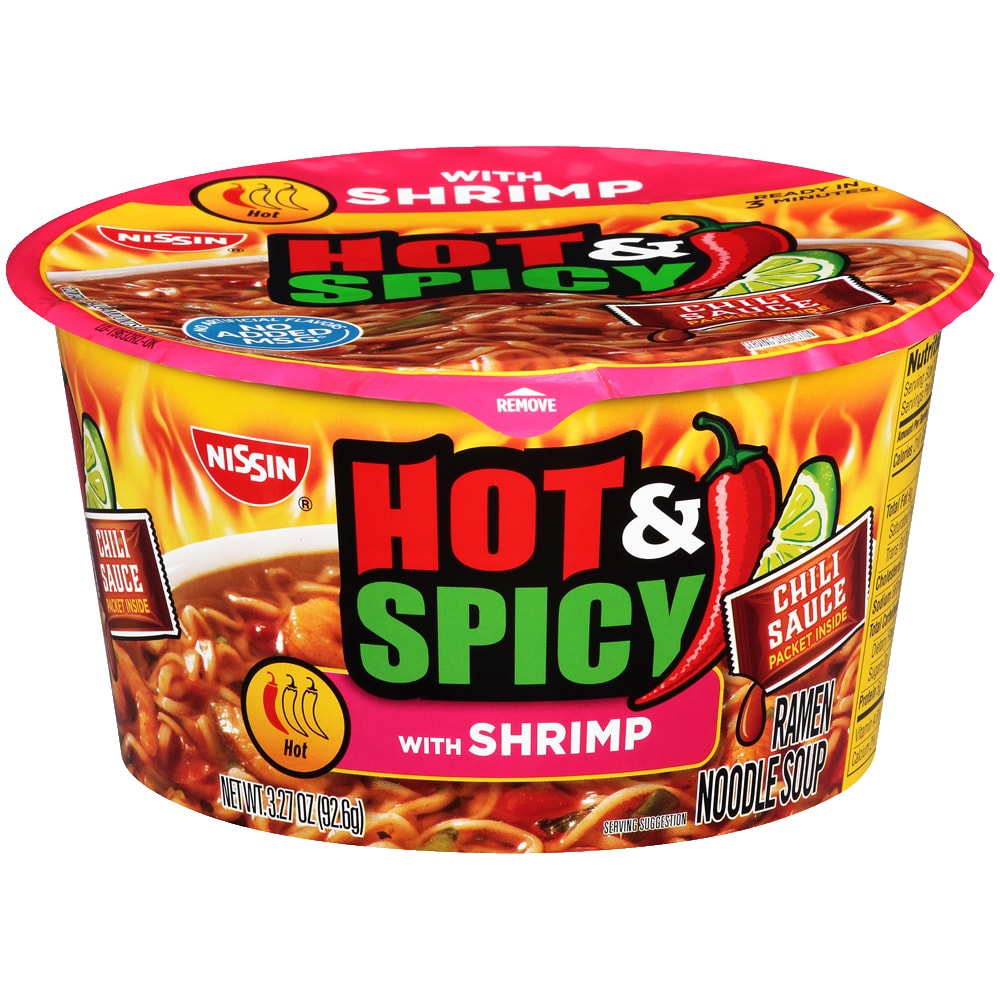 NISSIN HOT & SPICY SHRIMP 3.32OZ