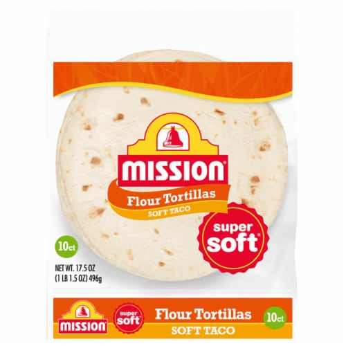 MISSION FLOUR TORTILLAS SOFT TACO 10P 17.5OZ