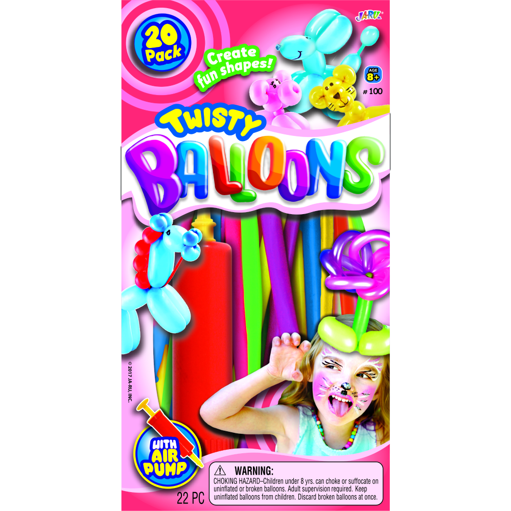 JARU TWISTY BALLOONS WITH AIR PUMP 20P
