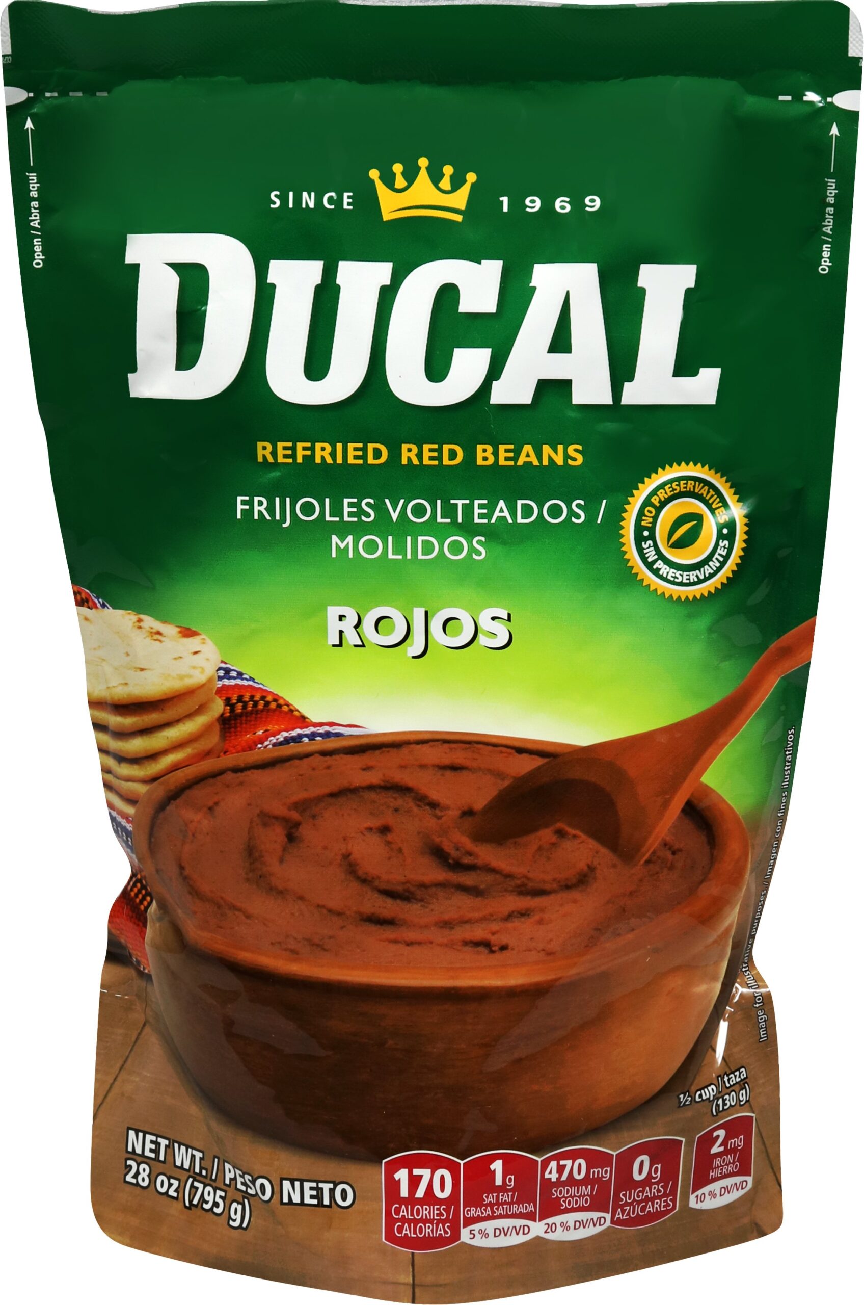 DUCAL REFRIED RED BEANS 28OZ