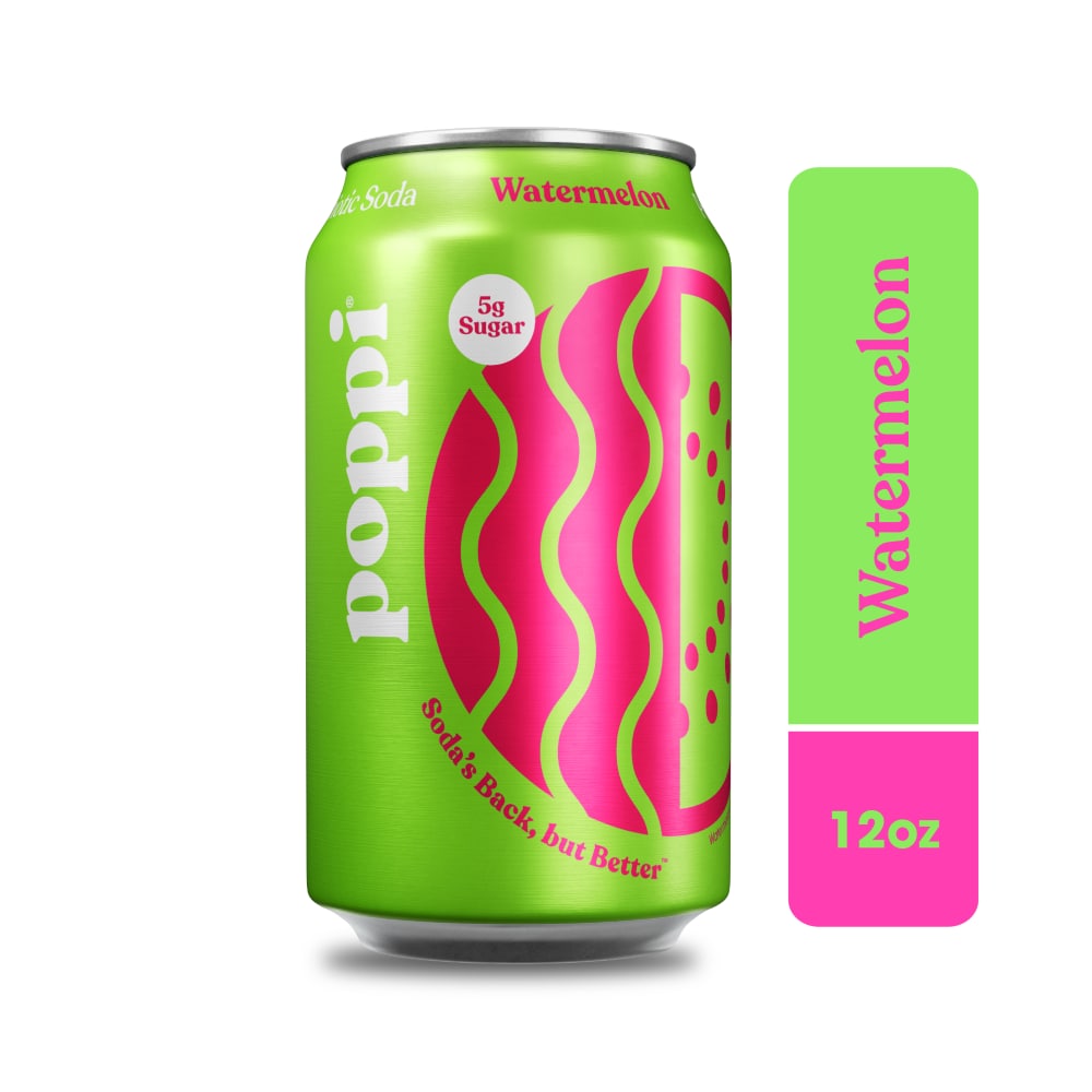 POPPI PREBIOTIC SODA WATERMELON 12OZ